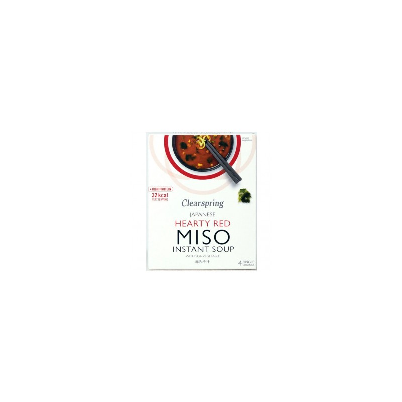 Sopa miso picante con algas 40gr. Clearspring. 8 Unidades