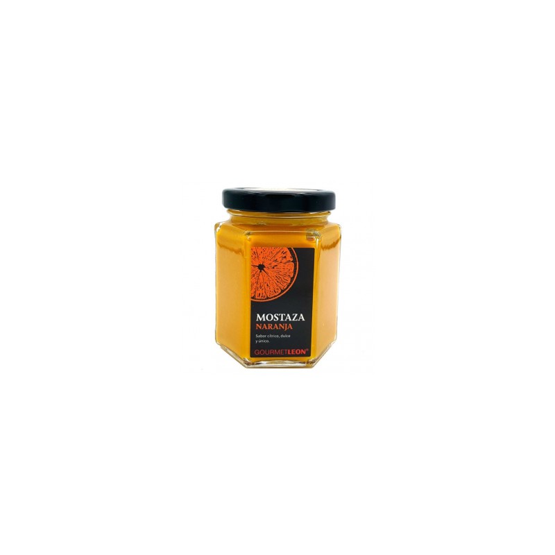 Mostaza con naranja 160ml. Gourmet Leon. 12 Unidades