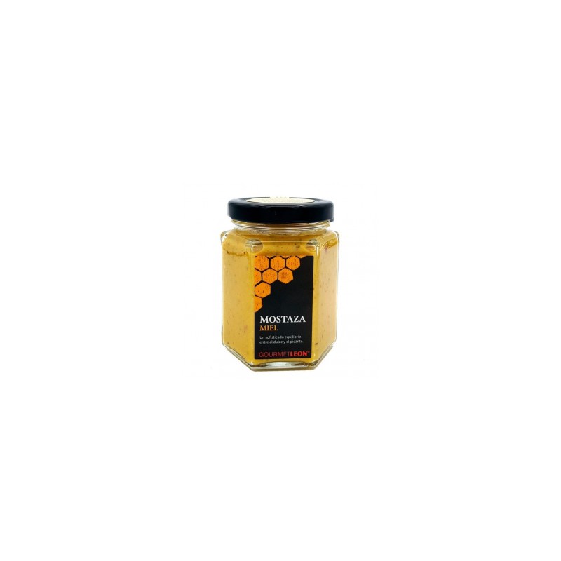 Mostaza con miel 160ml. Gourmet Leon. 12 Unidades