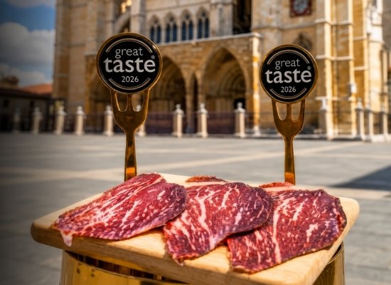 Slices of Entrepeñas Wagyu Beef Ham with Great Taste 2026 trophies