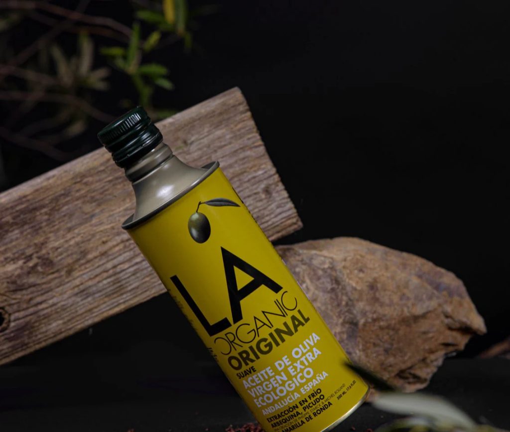 LA Organic Original Suave extra virgin olive oil tin